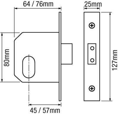 Walsall Ace Oval Mortice Deadlock - Image 2
