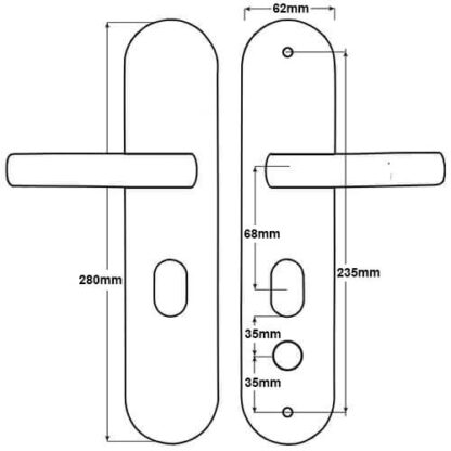Hooply Steel Door Furniture with Snib - Image 2