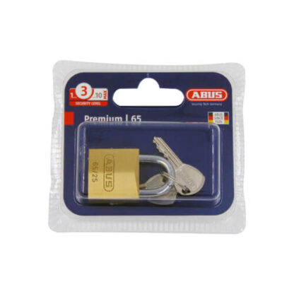 Abus 65 Series 25mm Open Shackle Brass Padlock - Image 2