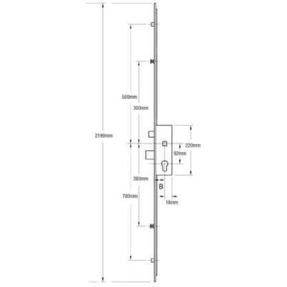 AGB Latch Deadbolt 2 Rollers 2 Mushrooms Lift Lever Multipoint Door Lock - Image 2
