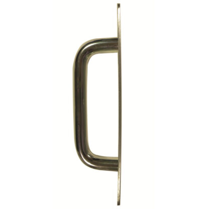 Round Bar D Pull Handles on Plate Face Fixing Satin Aluminium - Image 2