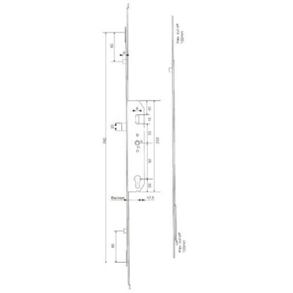 Mila Centre Section Lock Latch 2 Rollers Lift Lever Multipoint Door Lock - Image 2