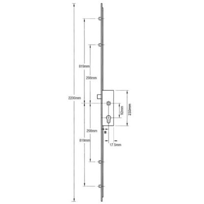 Mila Latch 4 Rollers Lift Lever Multipoint Door Lock - Image 2