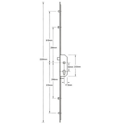 Mila Latch 2 Rollers 2 Mushrooms Lift Lever Multipoint Door Lock - Image 2