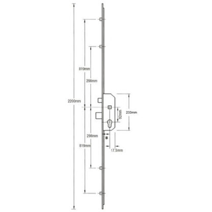 Mila Latch Deadbolt 4 Rollers Lift Lever Multipoint Door Lock - 28mm & 45mm Backset - Image 2