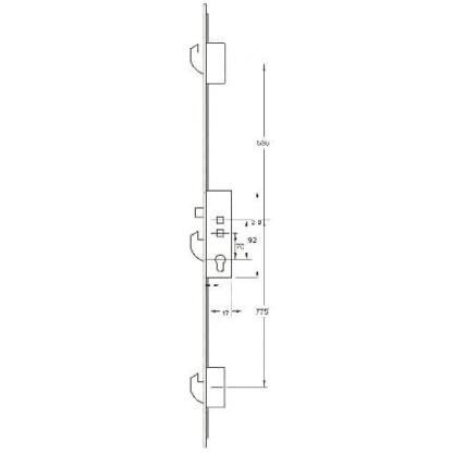 Fix Asgard 7026 Latch 3 Hooks Double Spindle Multipoint Door Lock - Option 3 (top hook to spindle = 565mm) - Image 2