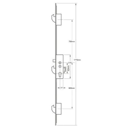 Fix Asgard 7082 Latch 3 Hooks Double Spindle Multipoint Door Lock - Option 5 - Image 2