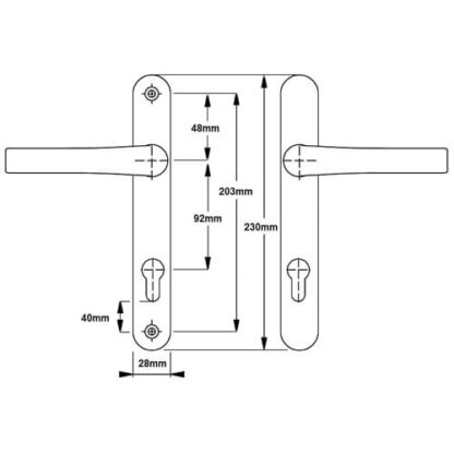 Hoppe Tokyo Lever Lever UPVC Multipoint Door Handles -  92mm PZ Unsprung 203mm Screw Centres - Image 4