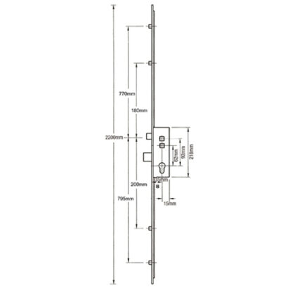 Avocet Latch Deadbolt 4 Rollers Double Spindle Multipoint Door Lock - Image 2