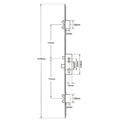 Avocet Timber/Composite Affinity Bastion Latch Deadbolt 4 Hooks Double Spindle Multipoint Door Lock - Image 2