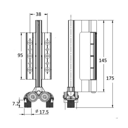 Clearspan for Sheerline Aluminium Bi-Fold Doors Bottom Roller - Image 2