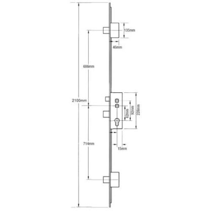 Fullex Crimebeater Latch 3 Deadbolts Flat 44mm White Faceplate Double Spindle Multipoint Door Lock - Image 2
