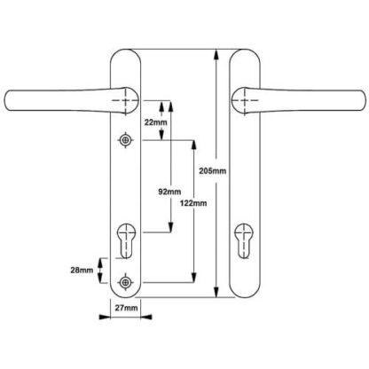 Fab & Fix Windsor Lever Lever UPVC Multipoint Door Handles - 92mm PZ Sprung 122mm Screw Centres - Image 6