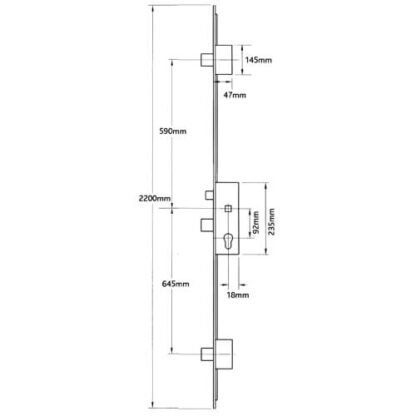 Securistyle Latch 3 Deadbolts Split Spindle Multipoint Door Lock - Image 2