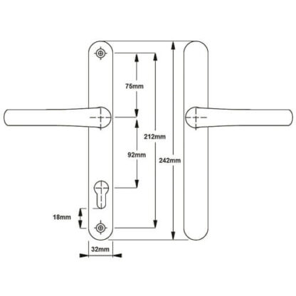 Fab & Fix Balmoral Blank Lever Lever UPVC Multipoint Door Handles -  92mm PZ Sprung 212mm Screw Centres - Image 6
