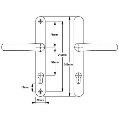 Fab & Fix Balmoral Lever Lever UPVC Multipoint Door Handles -  92mm PZ Sprung 212mm Screw Centres - Image 7