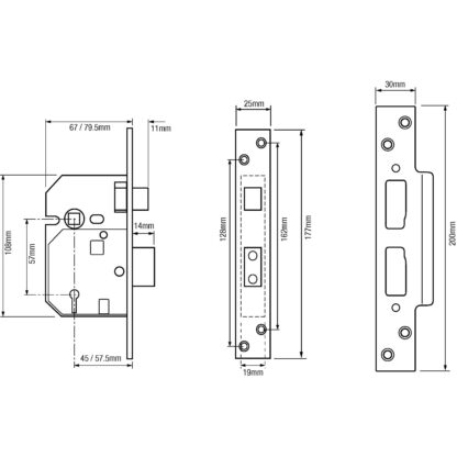 Union 2234E British Standard 5 Lever Mortice Sashlock - Image 2