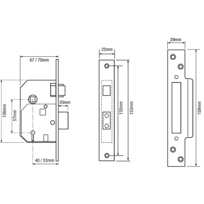 (Ex Chubb) Union 3K74E British Standard 5 Lever Mortice Sashlock - Image 2