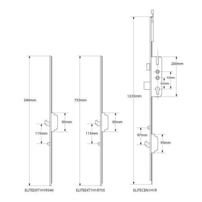 Roto Elite Latch Deadbolt 1 Hook 1 Roller Double Spindle Multipoint Door Lock - Shootbolt Compatible - Image 2