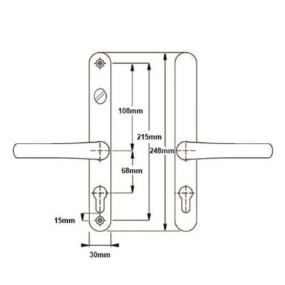 Fab & Fix Farnham Lever Lever UPVC Multipoint Door Handles - With Snib 68mm PZ Sprung 215mm Screw Centres - Image 2