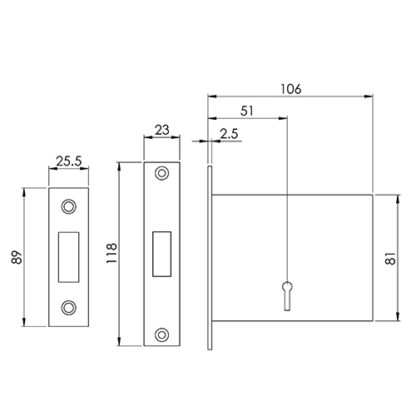 Fire Brigade FB1/FB2 Mortice Deadlock - Image 2