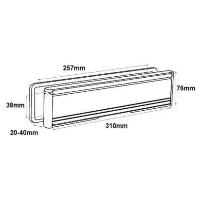 Fab & Fix Nu-Mail 12" Telescopic Letterplate for UPVC Doors - 20-40mm - Image 4