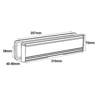 Fab & Fix Nu-Mail 12" Telescopic Letterplate for UPVC Doors - 40-80mm - Image 4