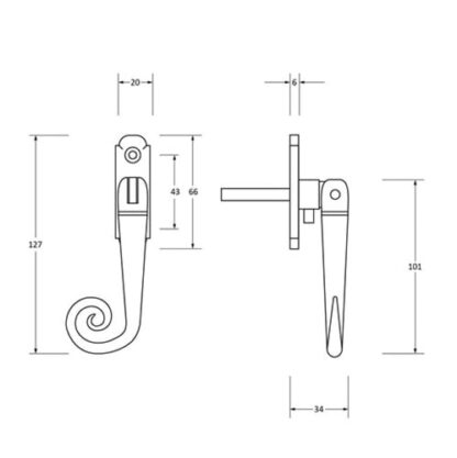From the Anvil Monkeytail Offset Non-Locking Espag Window Handles (LEAD TIME: 2-3 DAYS) - Image 12