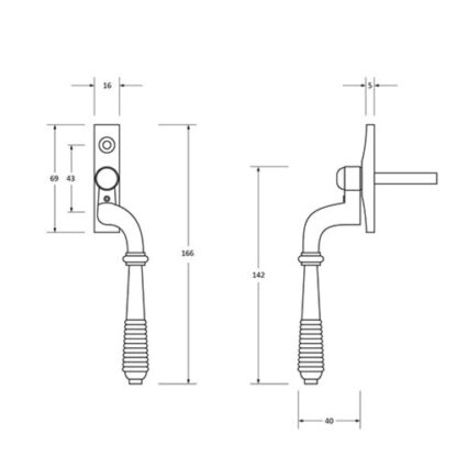 From the Anvil Reeded Offset Non-Locking Espag Window Handles (LEAD TIME: 2-3 DAYS) - Image 8