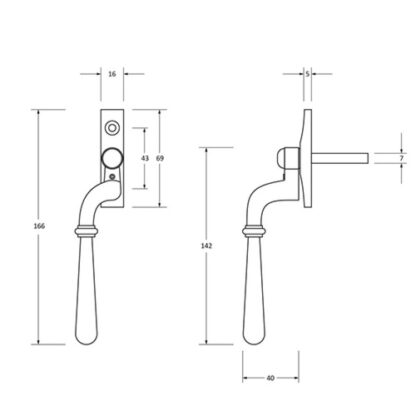 From the Anvil Newbury Offset Non-Locking Espag Window Handles (LEAD TIME: 2-3 DAYS) - Image 2