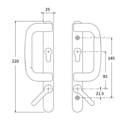 Trojan Sparta Handle Set for Patio Doors - Image 2