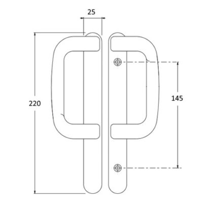 Fuhr 3000 Series Dummy Handle Set for Patio Doors - Image 2