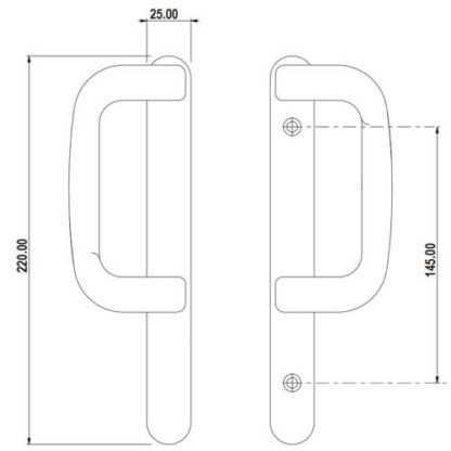 Fuhr 3000 Series Dummy Handle Set for Patio Doors - Image 6