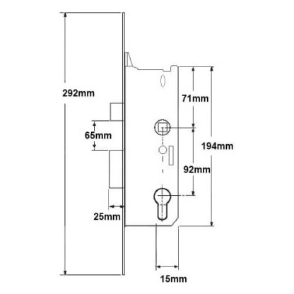 Fuhr Overnight Lock - Lever Down 16mm Faceplate - Image 4