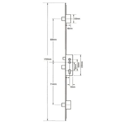 Fullex Auto Latch 3 Deadbolts Multipoint Door Lock - Image 2