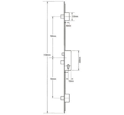 Fullex Key Wind Latch 3 Deadbolts Multipoint Door Lock - Image 2
