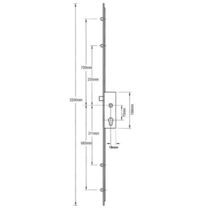 GU Ferco Latch 4 Rollers Lift Lever Multipoint Door Lock - Image 2