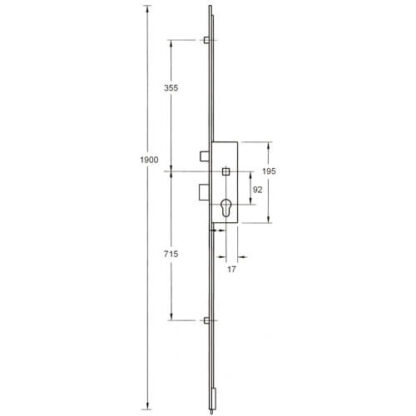 GU Europa Latch Deadbolt 2 Rollers Bottom Shootbolt Lift Lever Multipoint Door Lock - Image 2