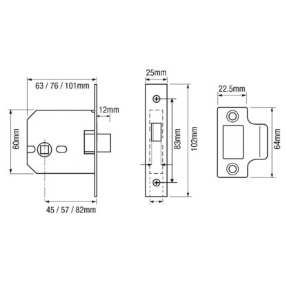 Imperial G4050 Mortice Box Latch - Image 2