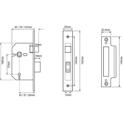 Imperial G5000 Non British Standard 5 Lever Mortice Sashlock - Image 2