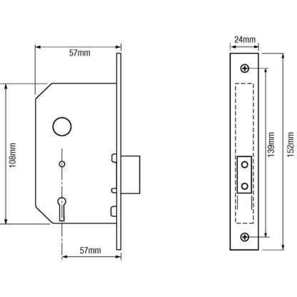 Imperial G5007 Escape Non British Standard 5 Lever Mortice Deadlock - Image 2