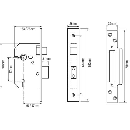 Imperial G5050 British Standard 5 Lever Mortice Sashlock - Image 2