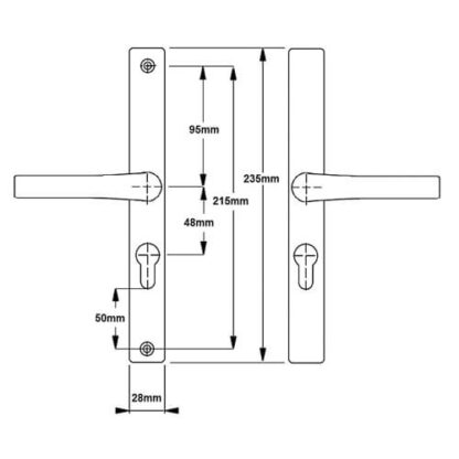 Hoppe London Lever Lever UPVC Multipoint Door Handles -  48mm PZ Sprung 215mm Screw Centres - Image 5