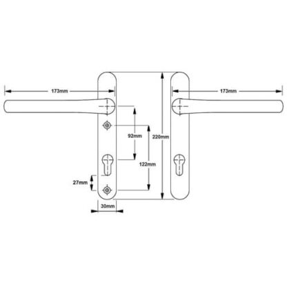 Hoppe Paris Extended Lever Lever UPVC Multipoint Door Handles -  92mm PZ Unsprung 122mm Screw Centres - Image 4