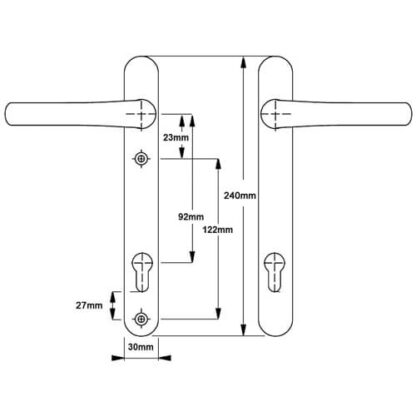 Hoppe Atlanta Lever Lever UPVC Multipoint Door Handles -  92mm PZ Sprung 122mm Screw Centres - Image 5