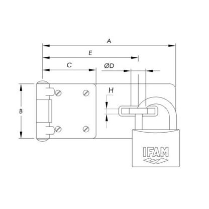 Ifam PC Series Safety Hasp & Staple Zinc Plated - Image 3