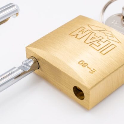 Ifam E Series 30mm Open Shackle Brass Padlock - Image 2