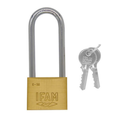 Ifam E Series 50mm Extra Long Shackle Brass Padlock - Image 3