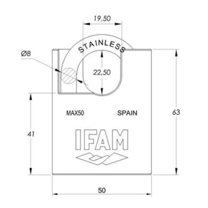 Ifam MAX50 50mm Close Shackle Weatherproof Padlock - Image 2
