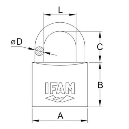 Ifam Mar Series Open Shackle Marine Padlock - Image 2